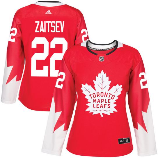 2017 NHL Toronto Maple Leafs women #22 Zaitsev red jersey